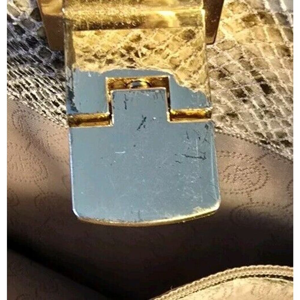 Gray Python Snakeskin Michael Kors Satchel Handba… - image 5